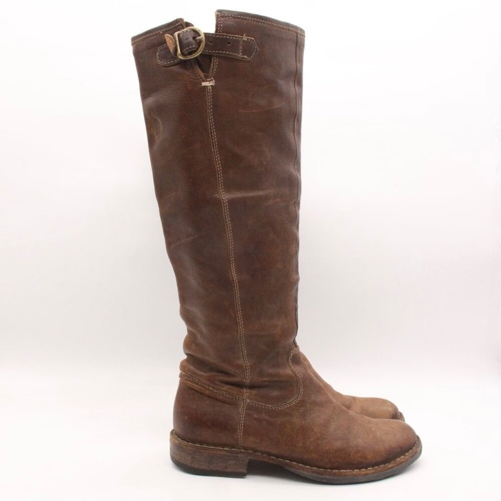 Fiorentini + Baker Tall Brown Leather Boots with Buckle